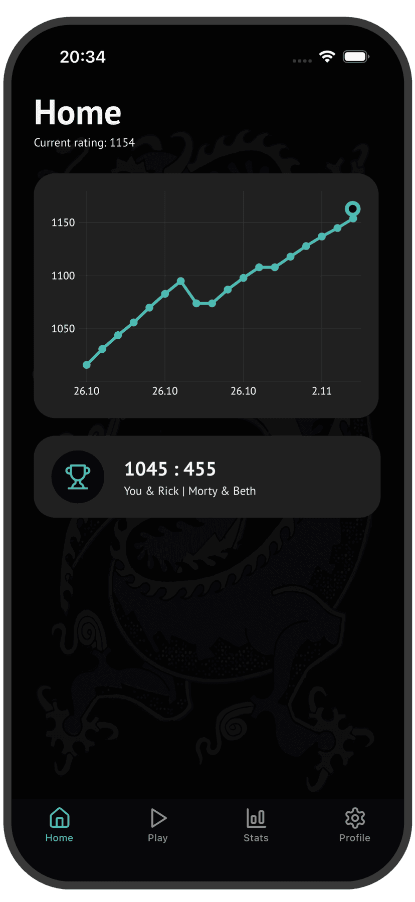 Tichu App Home Screen